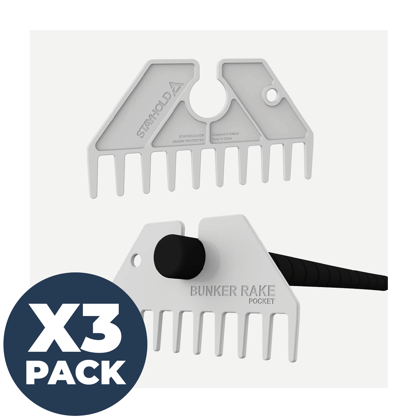 GOLF BUNKER RAKE - POCKET 3 PACK